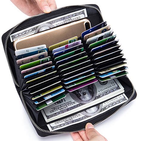 wallet with 30 credit card holder rfid blocking|rfid scan free wallet.